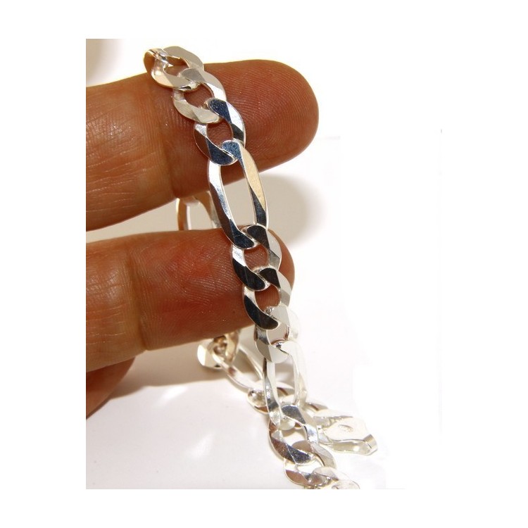 NLB|SILVER 925: necklace or bracelet man chain from 7.5 mm Figaro 3 + 1 bleached