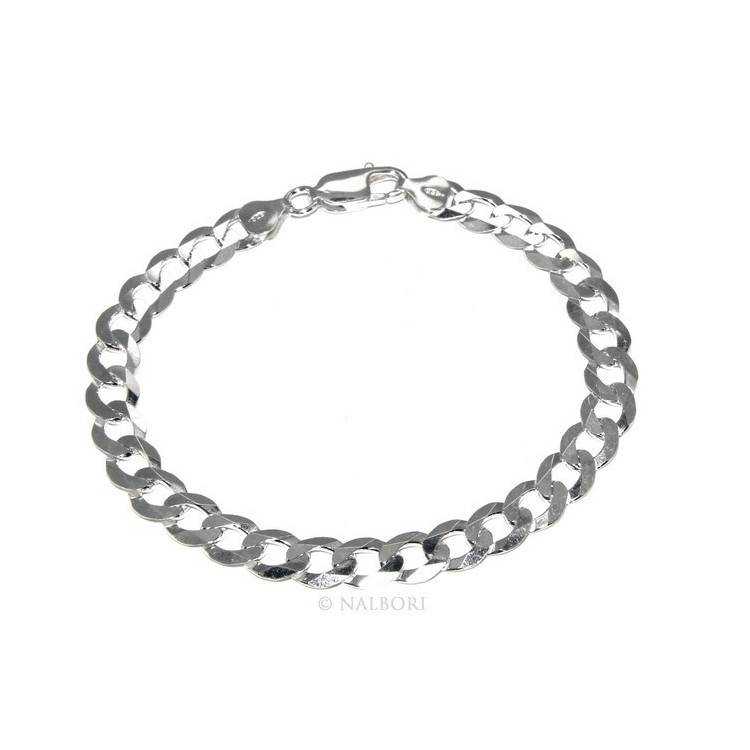 NLB|SILVER 925: necklace or bracelet man chain from 7.8 mm gourmette grumettone bleached