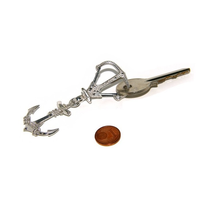 NLB|Keyrings man or woman KeyRing anchor double handmade, all solid 925 16.40 g