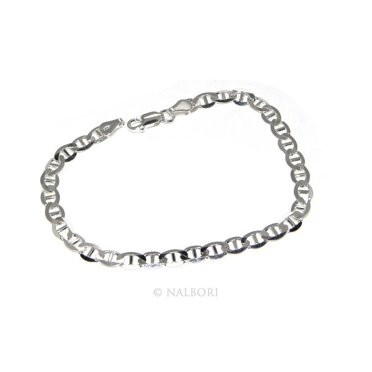 NLB|ARGENTO 925 : Collana o Bracciale uomo catena maglia marina 8,5 x 5 massiccia chiara