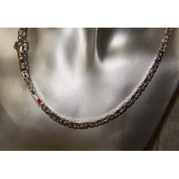 NLB|SILVER 925: Necklace Man massive Byzantine knit 65 cm Made in Italy