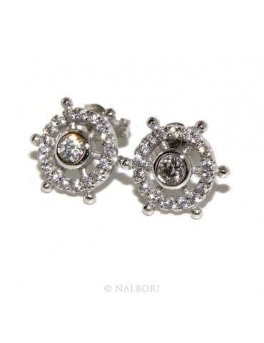 925: pair of earrings man woman rudder light point cipollino zirconia