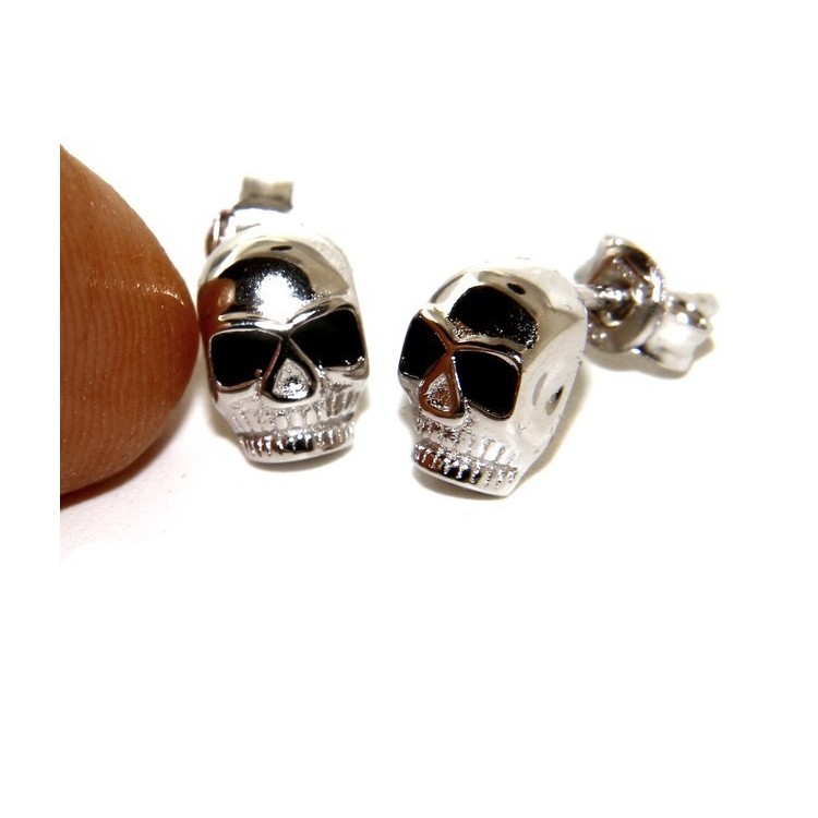 NLB|Stamped 925 silver : earrings casting small woman Man skulls