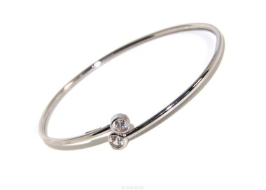 NLB|SILVER 925: Bracelet slave woman opened natural zircons shining white white