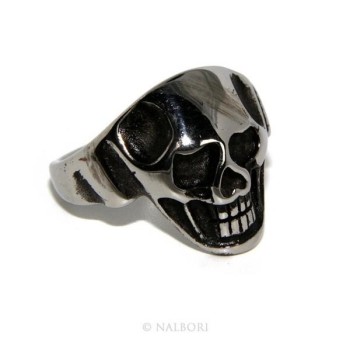 NLB|Hypoallergenic stainless steel: ring man woman skull skull 3D burnished