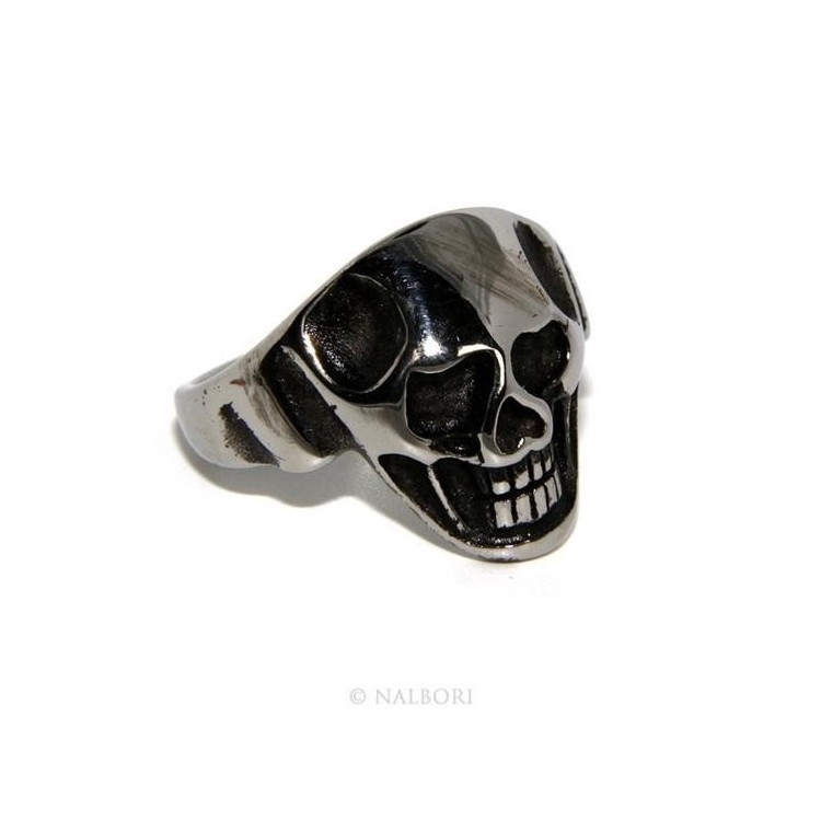 NLB|Hypoallergenic stainless steel: ring man woman skull skull 3D burnished