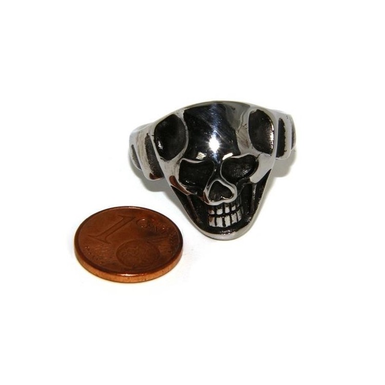 NLB|Acciaio Anallergico inossidabile : anello uomo donna teschio skull 3D brunito