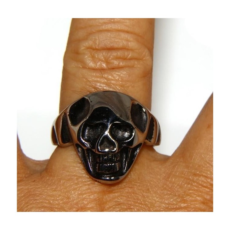 NLB|Hypoallergenic stainless steel: ring man woman skull skull 3D burnished