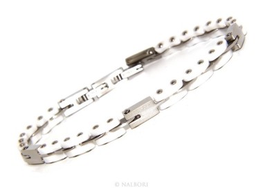 NLB|Bracelet man hypoallergenic ceramic white woman bolted