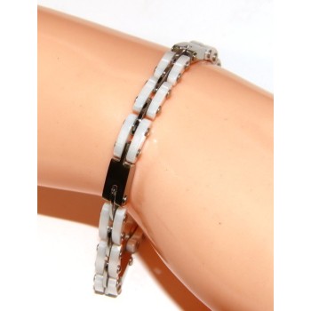 NLB|Bracelet man hypoallergenic ceramic white woman bolted