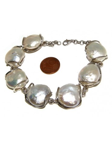 925: Women's Bracelet mega baroque natural pearls scaramazze