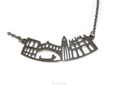 NLB|Acciaio : Esclusiva collana forzatina citta d'Italia souvenir skyline Venezia