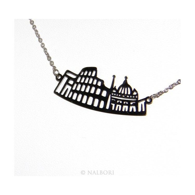 NLB|Steel: Exclusive necklace forzatina city skyline souvenirs of Italy Rome