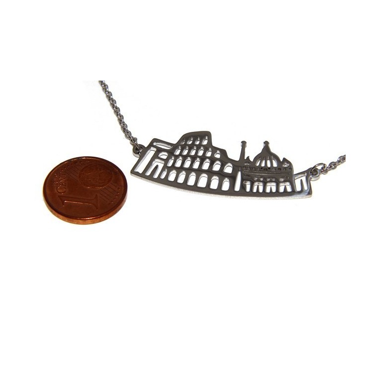 NLB|Steel: Exclusive necklace forzatina city skyline souvenirs of Italy Rome