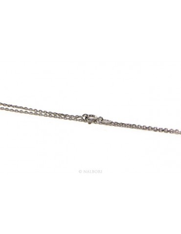 Girocollo catenina forzatina Diamantata 1mm ARGENTO 925 rodiato. cm 45 o 50 per uomo e donna