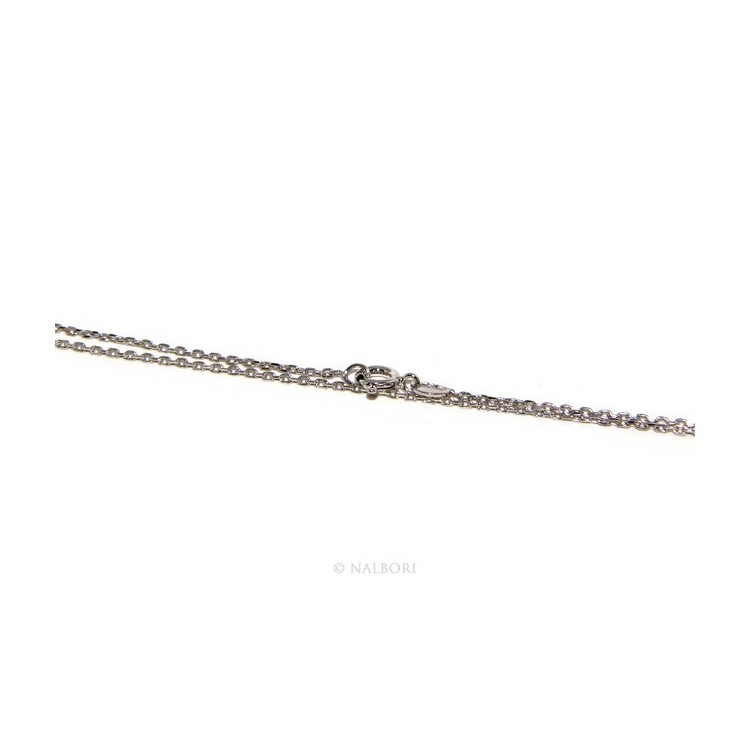 NLB|Choker necklace forzatina Diamond coated 1mm SILVER 925 Rhodium. 45 or 50 cm for men and women