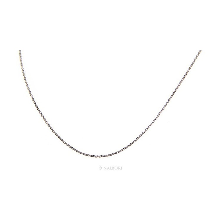 NLB|Girocollo catenina forzatina Diamantata 1mm ARGENTO 925 rodiato. cm 45 o 50 per uomo e donna