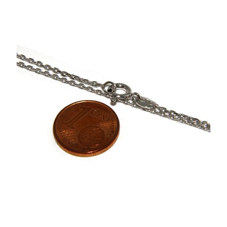 NLB|Girocollo catenina forzatina Diamantata 1mm ARGENTO 925 rodiato. cm 45 o 50 per uomo e donna