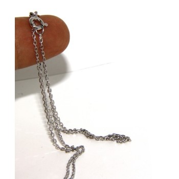 NLB|Choker necklace forzatina Diamond coated 1mm SILVER 925 Rhodium. 45 or 50 cm for men and women