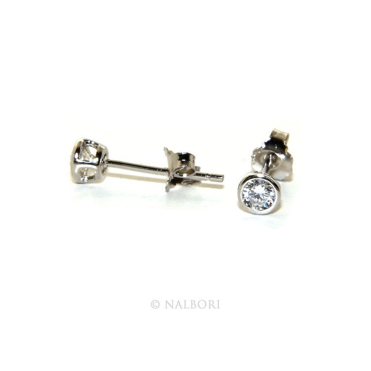 NLB|Argento 925 : Parure cipollino 3 mm punto luce con zircone. Catena veneziana ciondolo passante e Orecchini abbinati