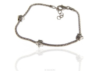 NLB|Argento 925 : Bracciale donna pop corn con stella stellina 17 - 19 cm
