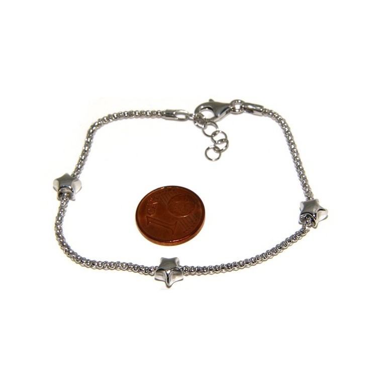 NLB|925: popcorn woman bracelet with star  17-19 cm