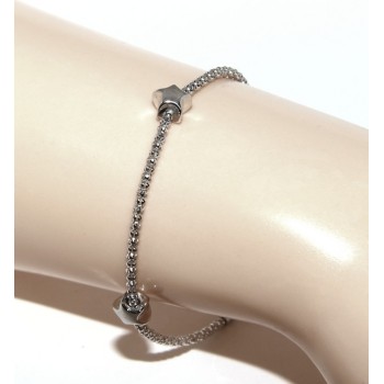 NLB|925: popcorn woman bracelet with star  17-19 cm