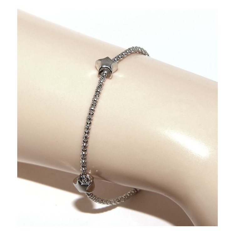 NLB|925: popcorn woman bracelet with star  17-19 cm