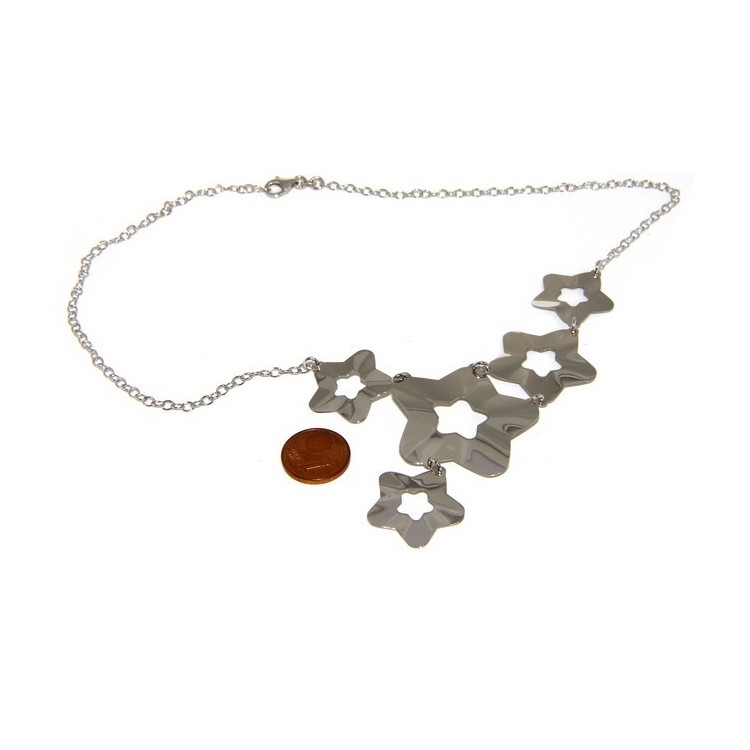 NLB|925: Women's Necklace with a shower of stars asymmetrical 45 cm adjustable