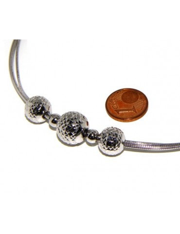 925: Women's Necklace 3-wire with omega ball diamond in shade
