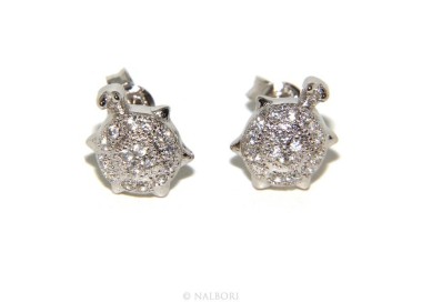 NLB|925: pair of turtle woman earrings zirconia mircosetting