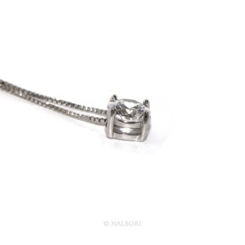 NLB|Argento 925 : Collana Collier donna pendente passante punto luce griffe 6 mm