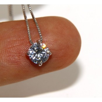 NLB|Argento 925 : Collana Collier donna pendente passante punto luce griffe 6 mm