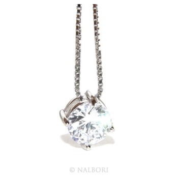 NLB|Argento 925 : Collana Collier donna pendente passante punto luce griffe 6 mm