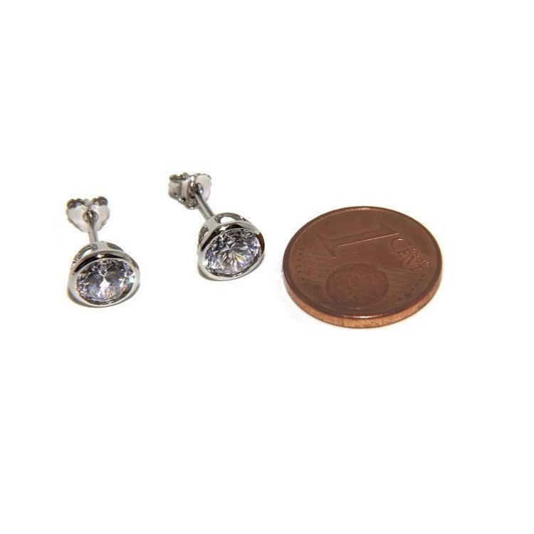 NLB|Argento 925 : Parure cipollino 6 mm punto luce con zircone. Catena veneziana ciondolo passante e Orecchini abbinati