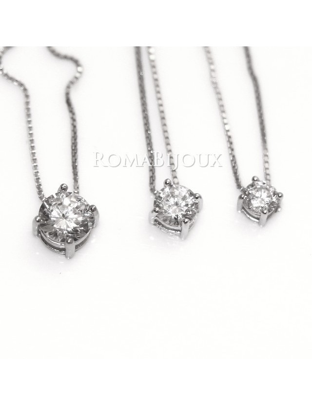 Argento 925 : Collana Collier uomo donna punto luce brillante zircone bianco 4mm Argento 925 : Collana Collier uomo donna punto luce brillante zircone bianco 4mm