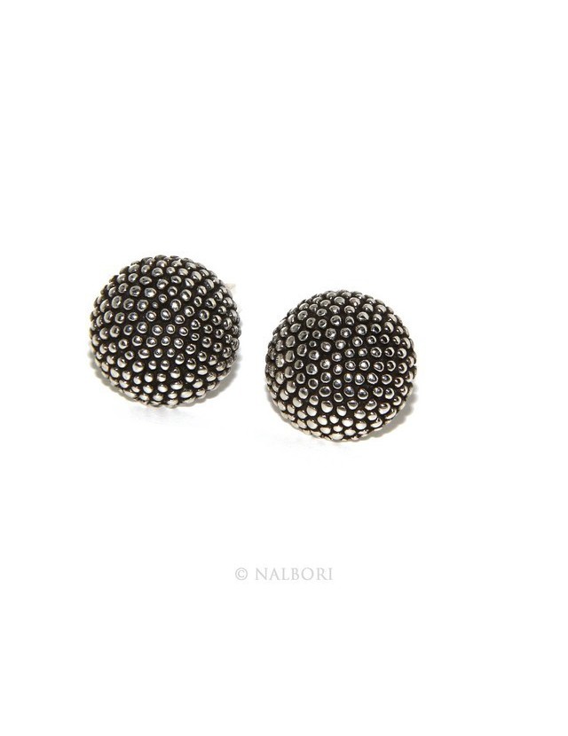 925: pair of man half sphere woman earrings studded processing Sardinian type 12 925: pair of man half sphere woman earrings studded processing Sardinian type 12