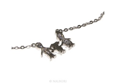 NLB|Argento 925 : Collana Collier donna pendente centrale famiglia con bambina figlia unica