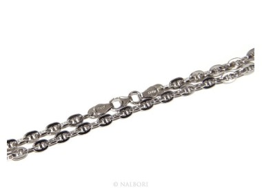 NLB|ARGENTO 925 : Collana stile vintage traversino 6 x 8 massiccio uomo donna lunga 70 o 85 cm