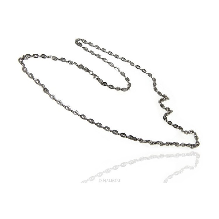 NLB|ARGENTO 925 : Collana stile vintage traversino 6 x 8 massiccio uomo donna lunga 70 o 85 cm