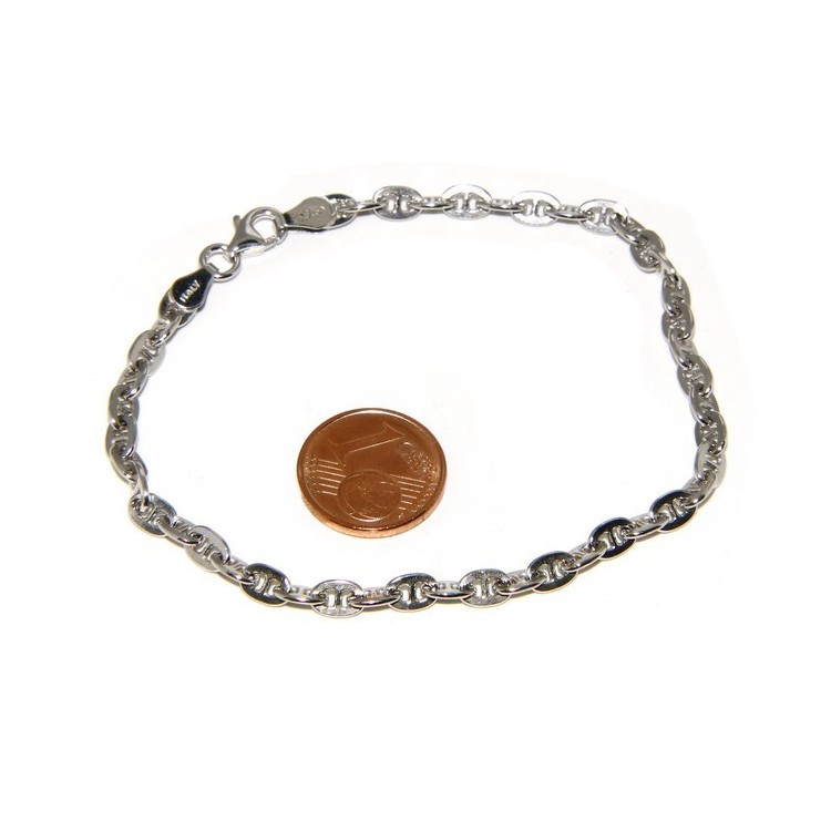 NLB|ARGENTO 925 : Bracciale stile vintage traversino 6 x 8 massiccio uomo donna varie misure