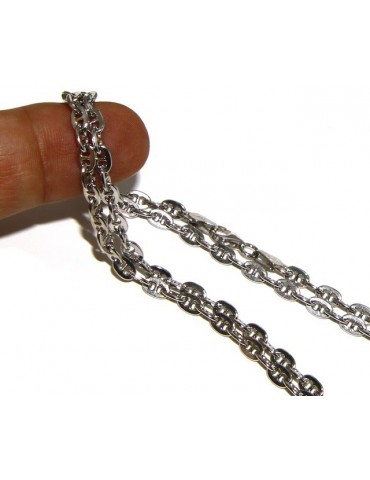 ARGENTO 925 : Bracciale stile vintage traversino 6 x 8 massiccio uomo donna varie misure