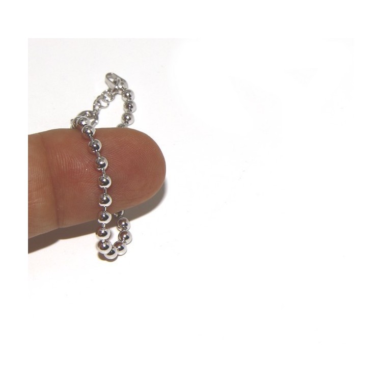 NLB|ARGENTO 925 :Bracciale uomo donna con palline da 3 mm galvanica rodio