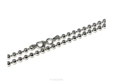 NLB|ARGENTO 925 : Girocollo collana pallini palline balls 3,0 mm varie lunghezze modello chiaro sbiancato