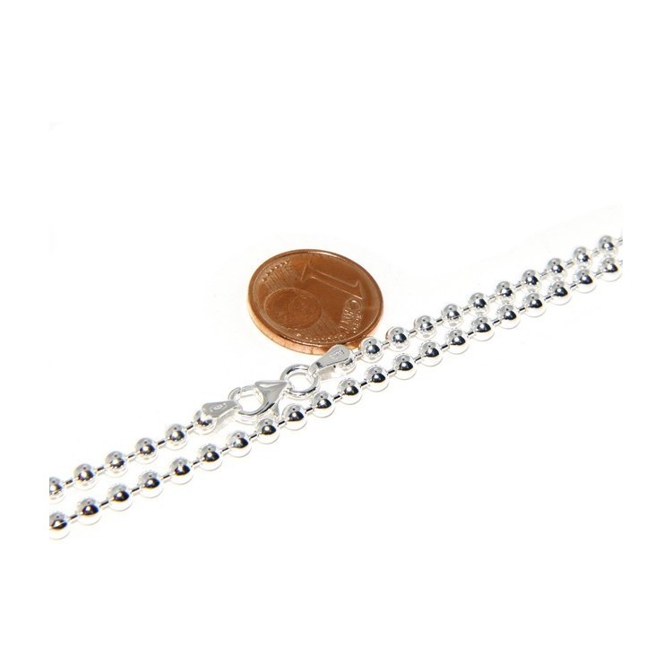 NLB|SILVER 925: Choker necklace dots balls balls 3.0 mm various lengths clear pattern bleached