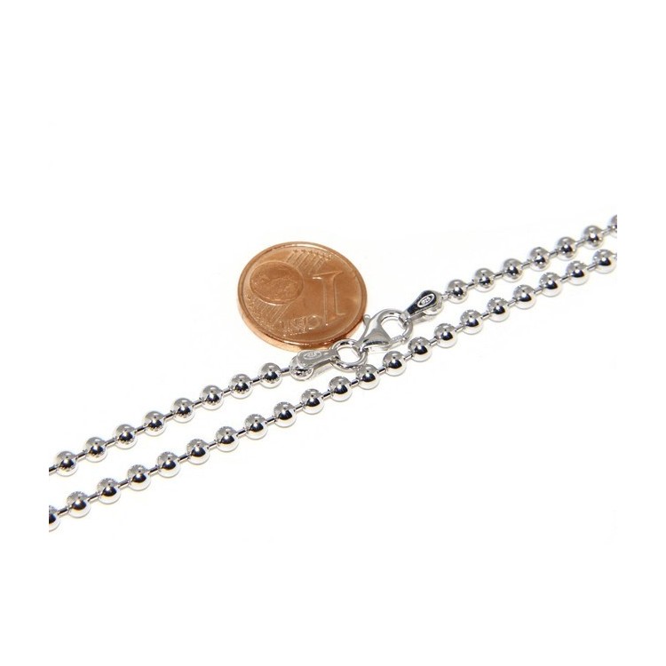 NLB|SILVER 925: Choker necklace dots balls balls 3.0 mm various lengths rhodium finish