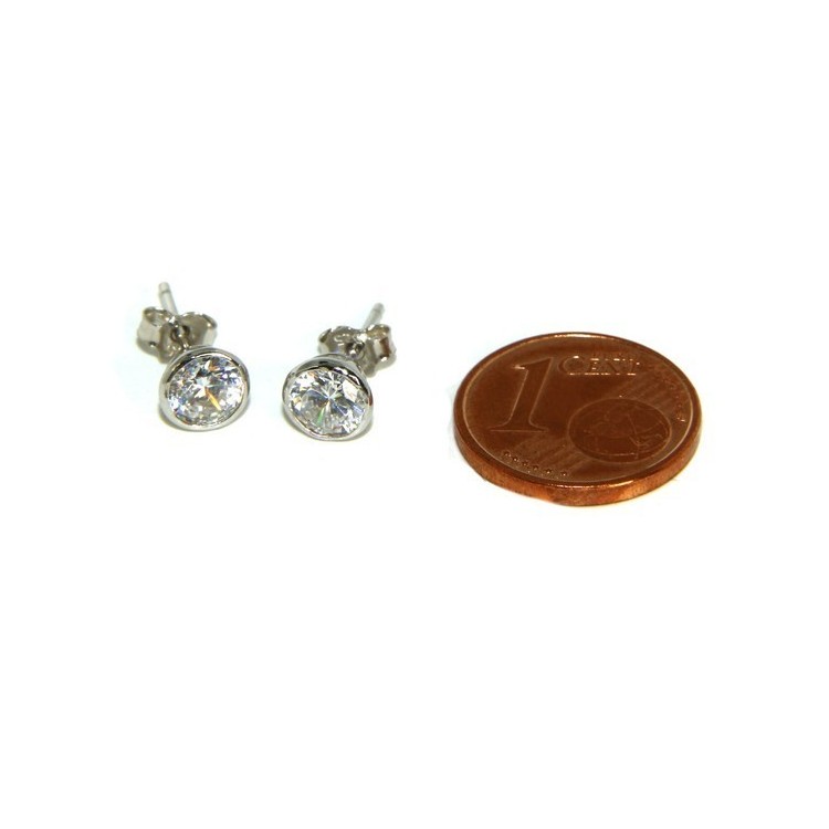 NLB|Argento 925 : Parure cipollino 5 mm punto luce con zircone. Catena veneziana ciondolo passante e Orecchini abbinati