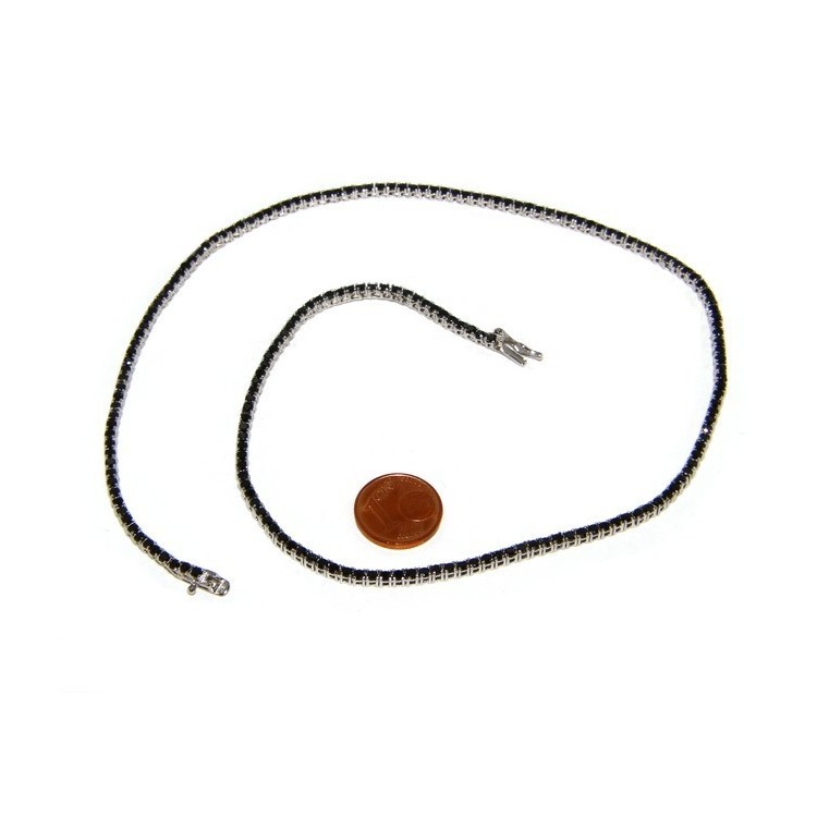 NLB|925: Necklace Collier Tennis woman model with cubic zirconia jaws 2mm brilliant cut