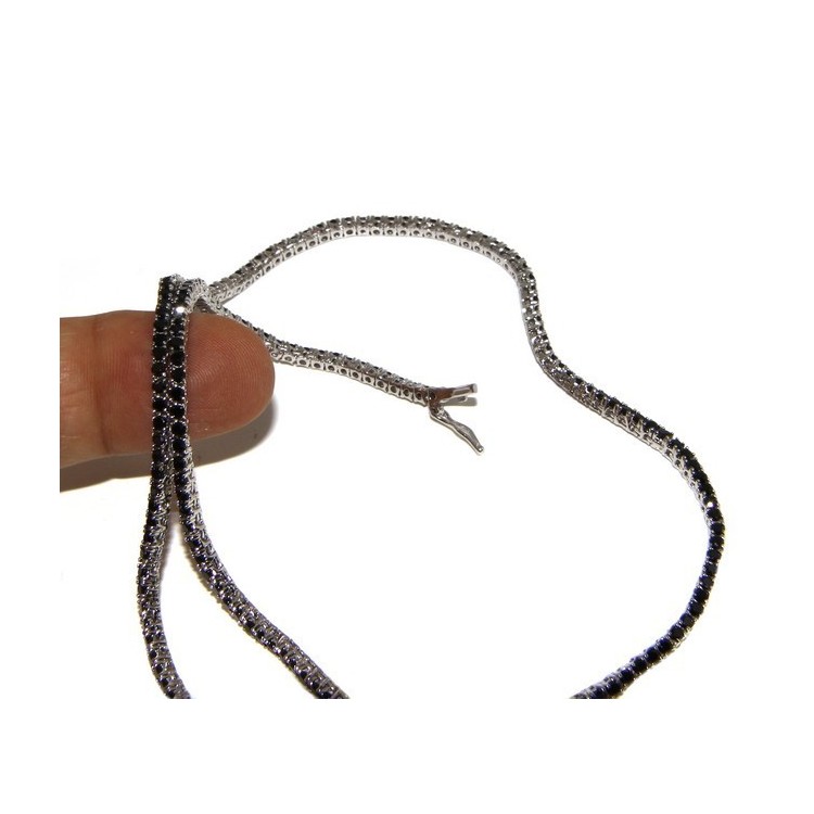 NLB|925: Necklace Collier Tennis woman model with cubic zirconia jaws 2mm brilliant cut