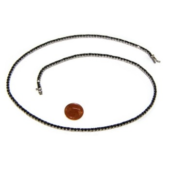 NLB|Argento 925 : Collana Collier donna modello Tennis con zirconi neri griffe 2,5 mm taglio brillante